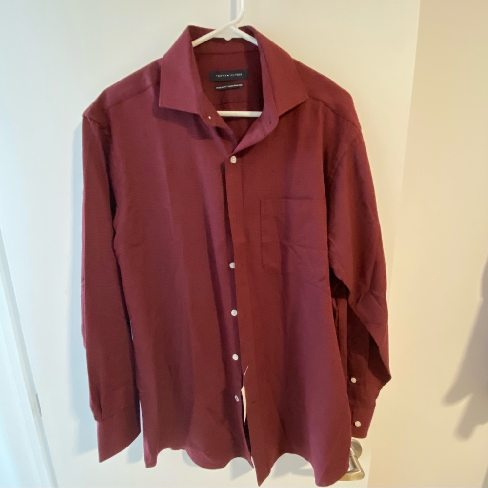 Tommy Hilfiger red button down shirt